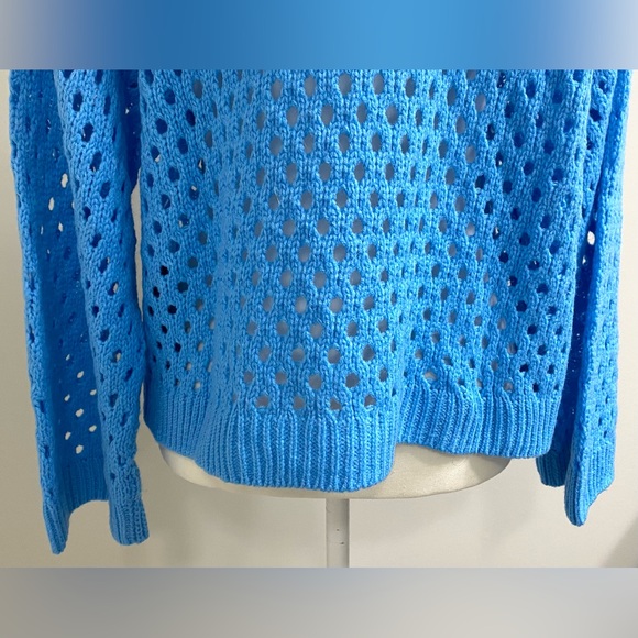 H&M Divided Womens L Solid Blue Crewneck Long Sleeve Lightweight Sweater Classic - Picture 7 of 12